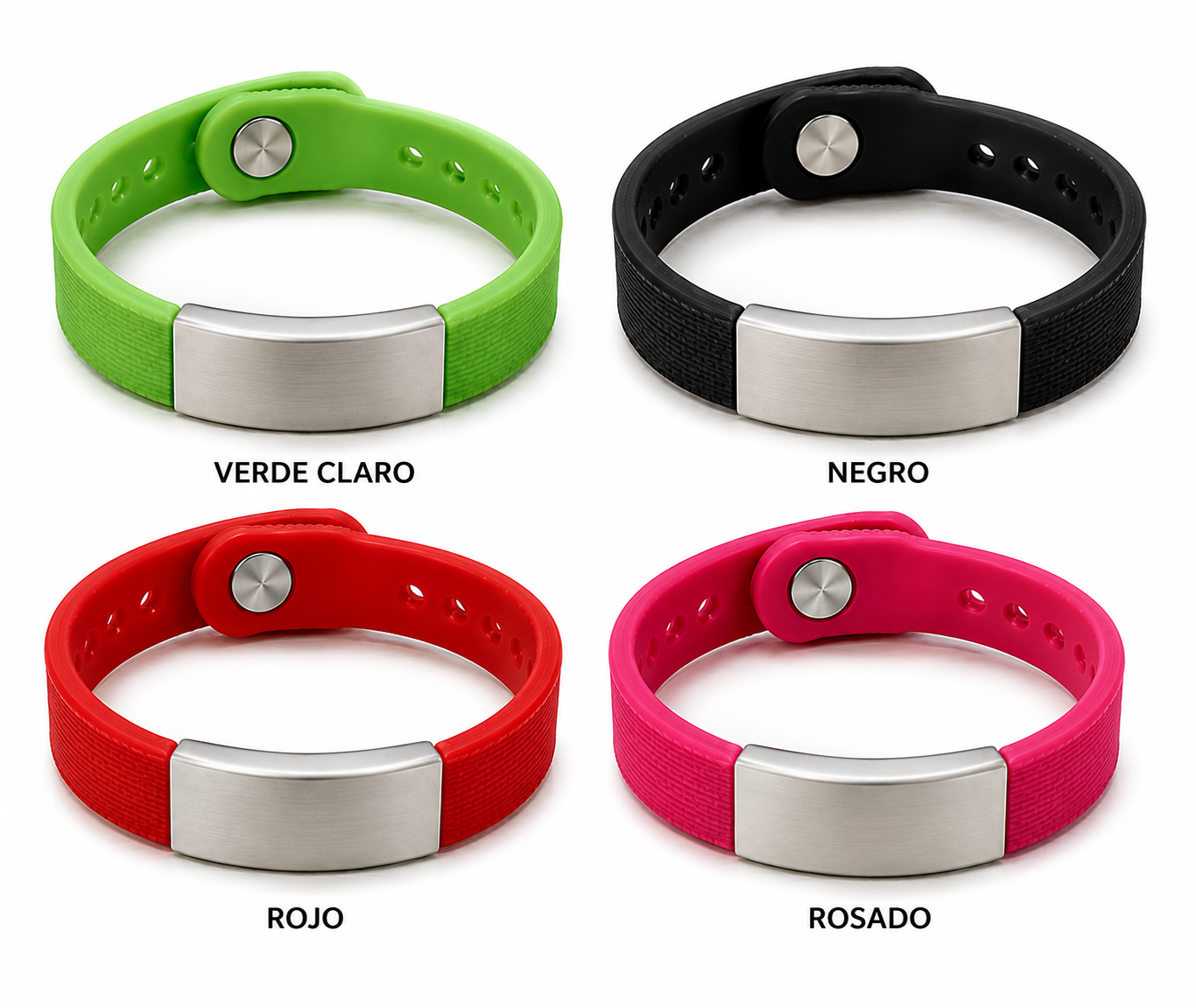 Brazalete ID Super – Ajustable – 220*12mm Negra, Roja Y Verde Claro (copia)